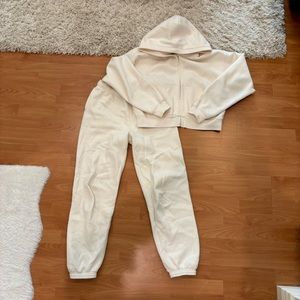 TNA Cozy Fleece Sweatsuit (Whisper White)